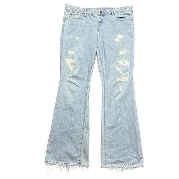 Gap Jeans 32/14 Light Blue 1969 Sexy Boot Cut Western Boho Faded Low Rise - Picture 1 of 7